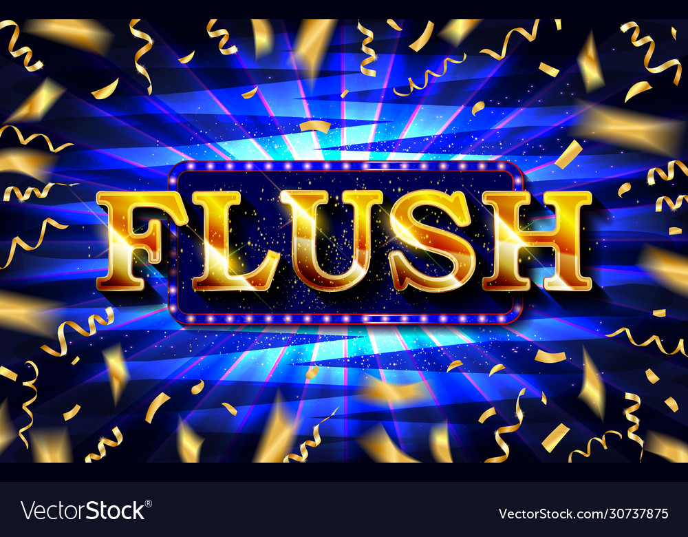 Flush - gold text on dark background