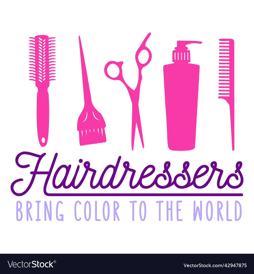 Hairdresser colors badge high quality Royalty Free Vector