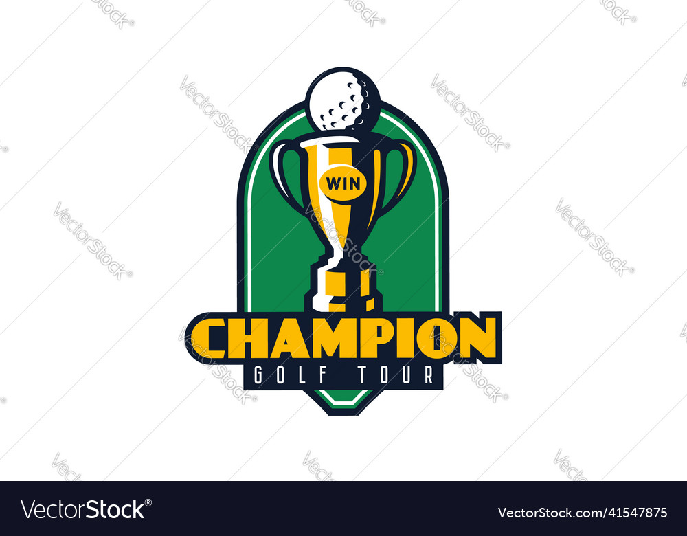 Logo emblem of a golf champion colorful Royalty Free Vector