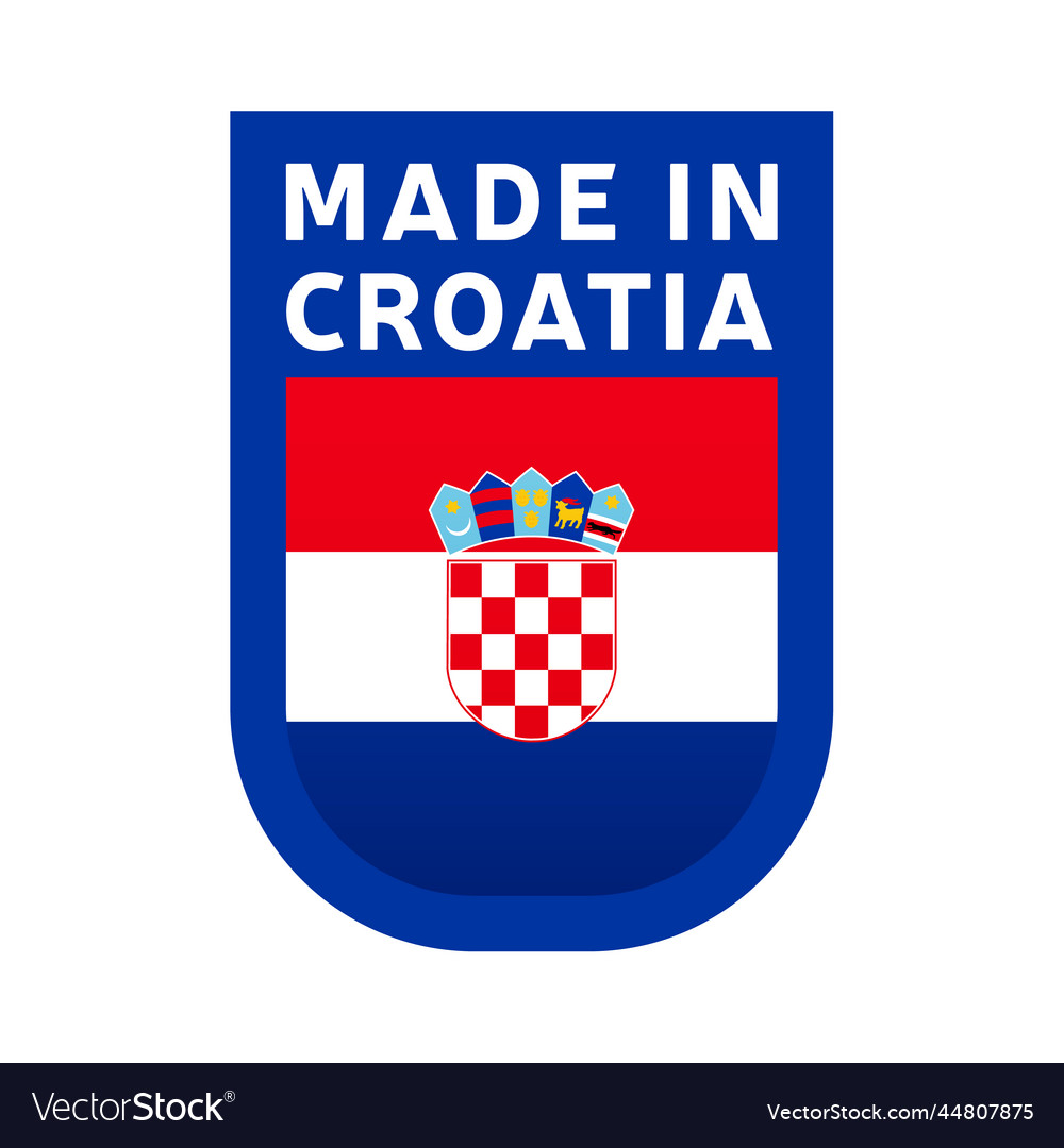 Hergestellt in Croatia Ikone National Country Flag Stempel