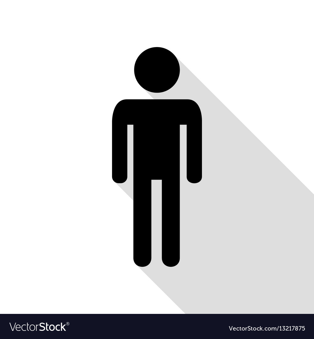 Man sign black icon with flat style Royalty Free Vector