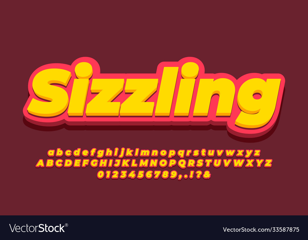 Modern 3d soft yellow and red text effect