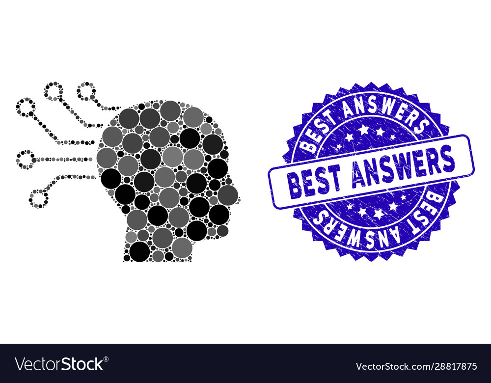 Mosaic neural interface icon with grunge best vector image Mosaic neural interface icon with grunge best