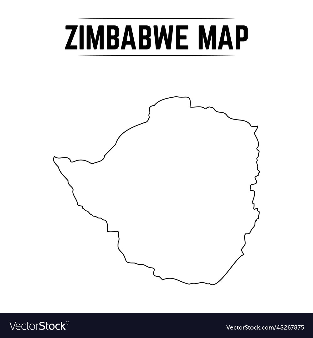 Outline simple map of zimbabwe