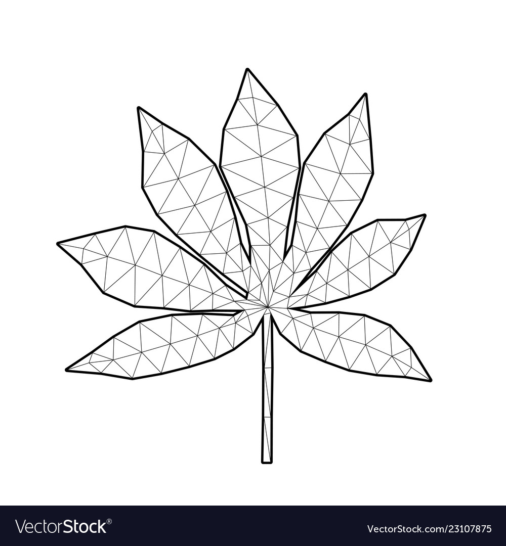 Polygonal Cassava Leaf Low Poly Art Royalty Free Vector 3755