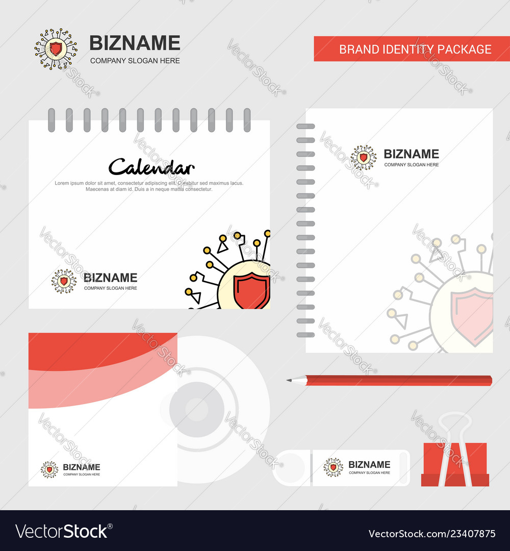 Protected processor logo calendar template cd vector image Protected processor logo calendar template cd