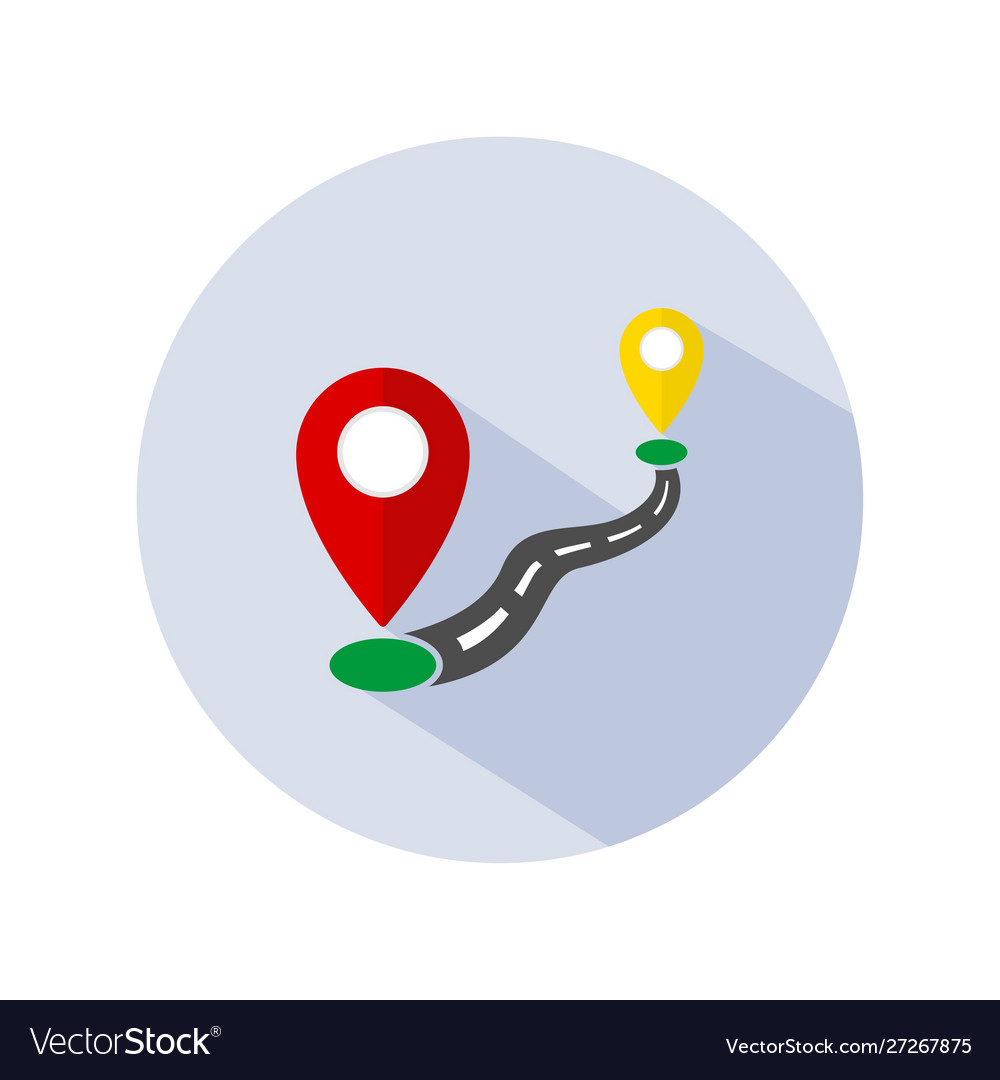 Start location to end icon navigation vector image Start location to end icon navigation