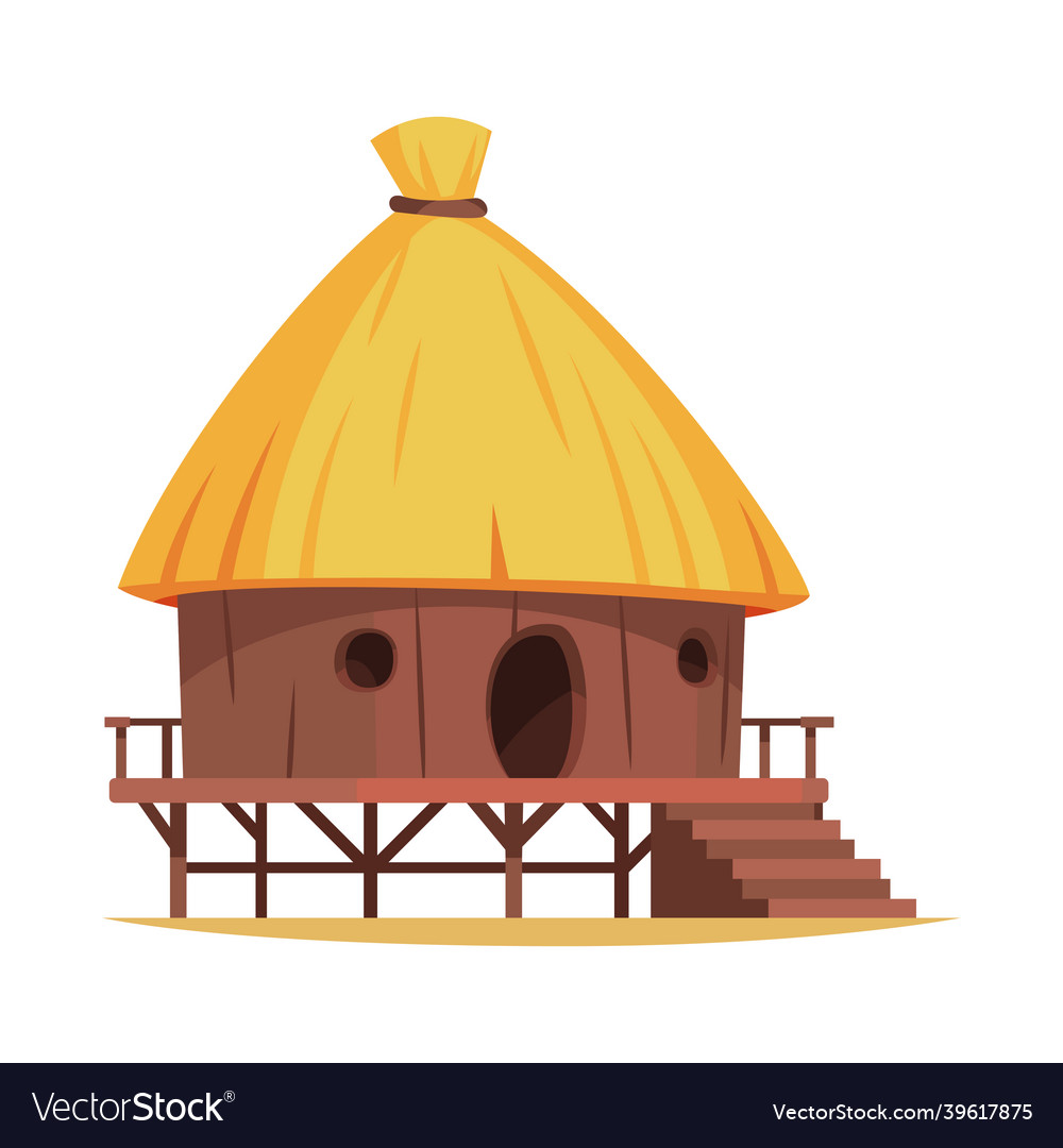 Straw hut cartoon Royalty Free Vector Image - VectorStock