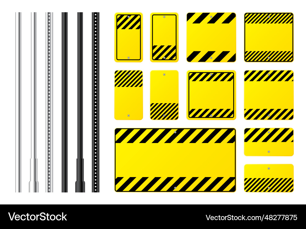 Warning danger signs attention banners with Vector Image