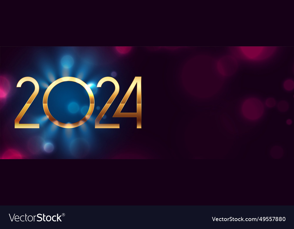 2024 golden lettering new year eve banner Vector Image