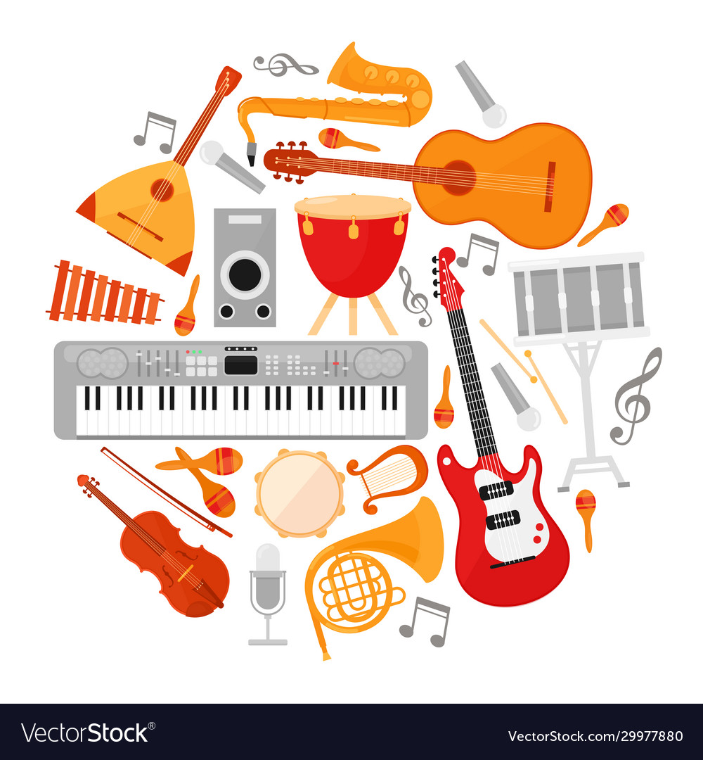 different-types-of-musical-instruments-royalty-free-vector