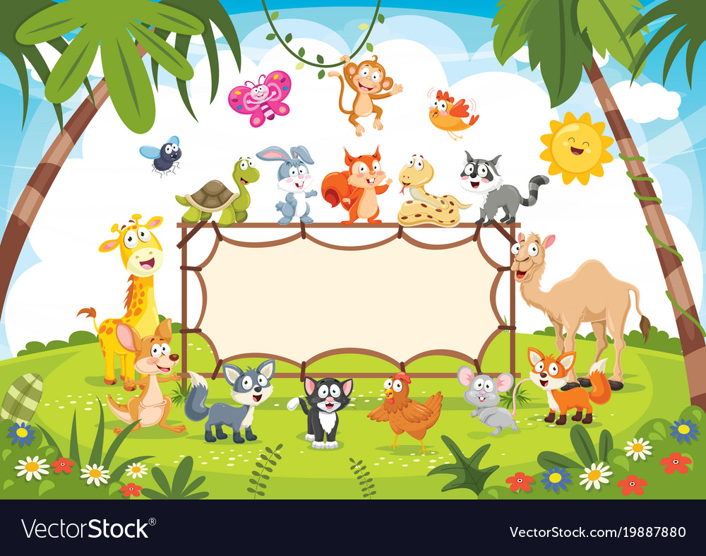 Animals banner Royalty Free Vector Image VectorStock