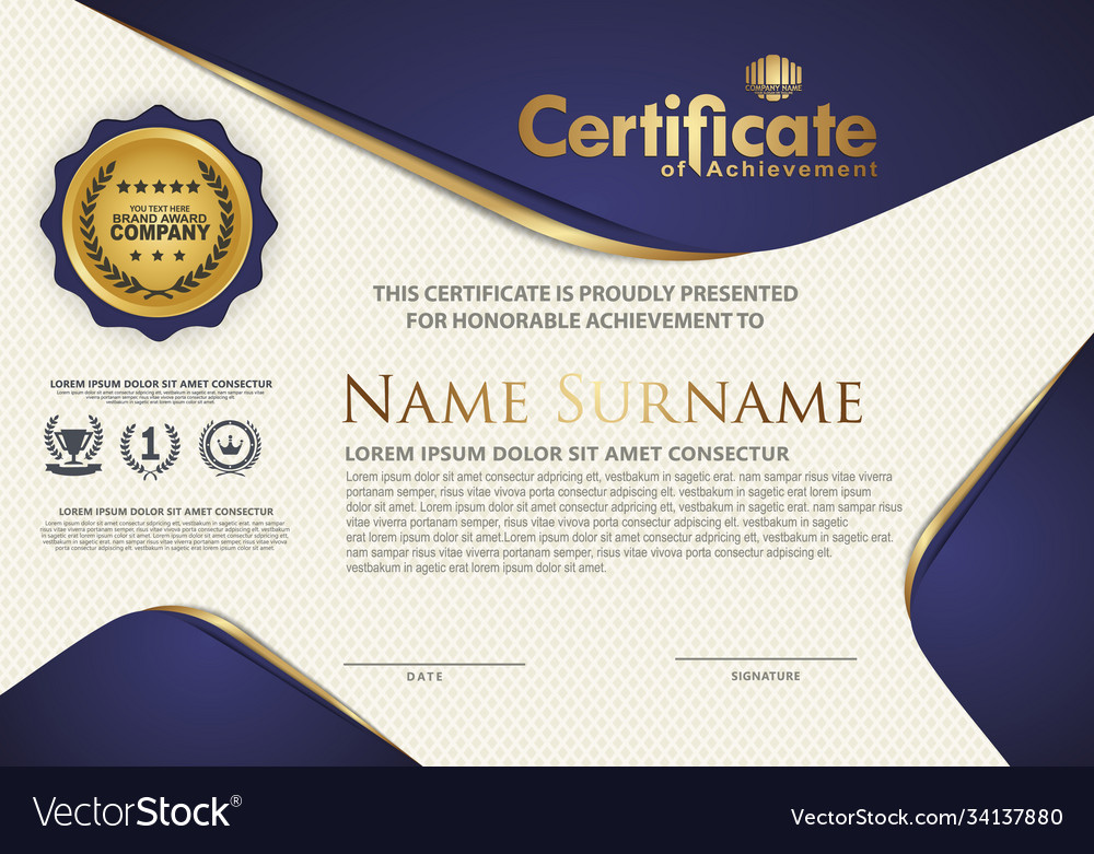 Certificate template with luxury and elegant Vector Image