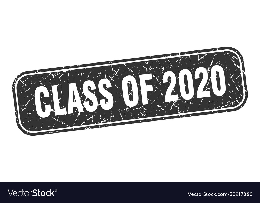 Class 2020 stamp square grungy