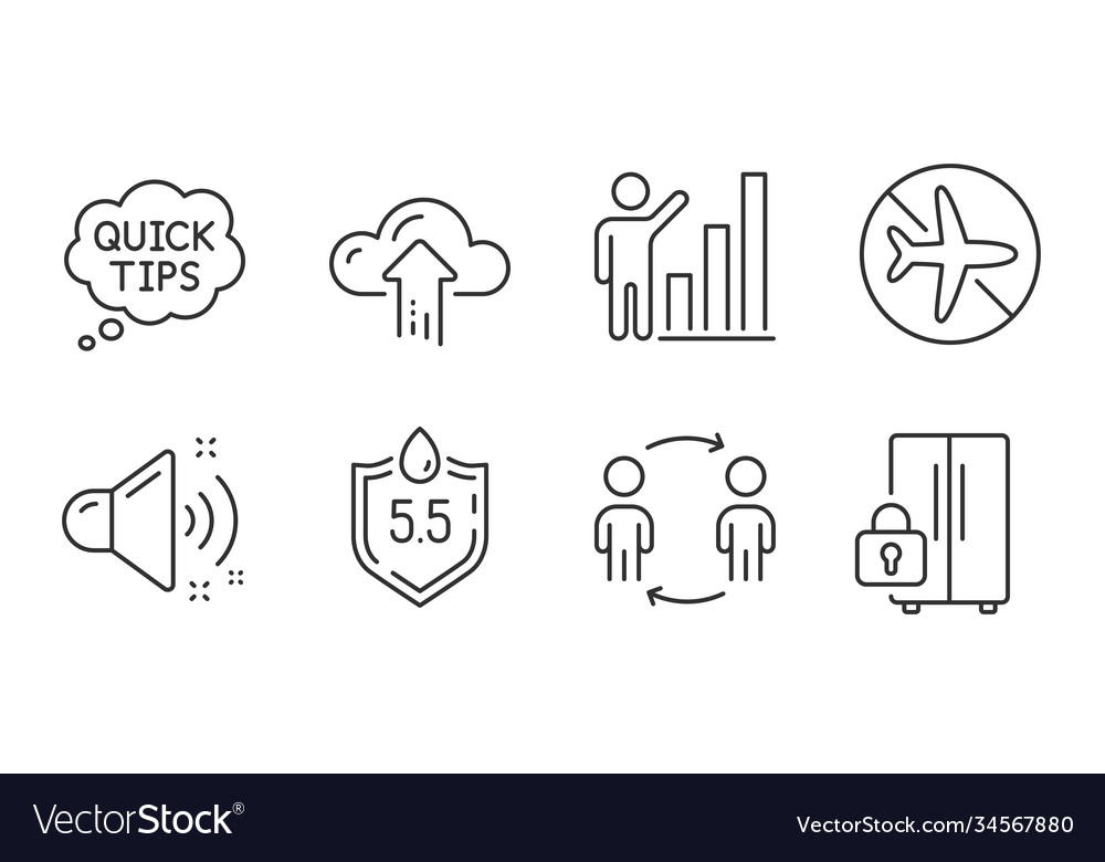 Cloud upload workflow and flight mode icons set Vector Image Cloud upload workflow and flight mode icons set