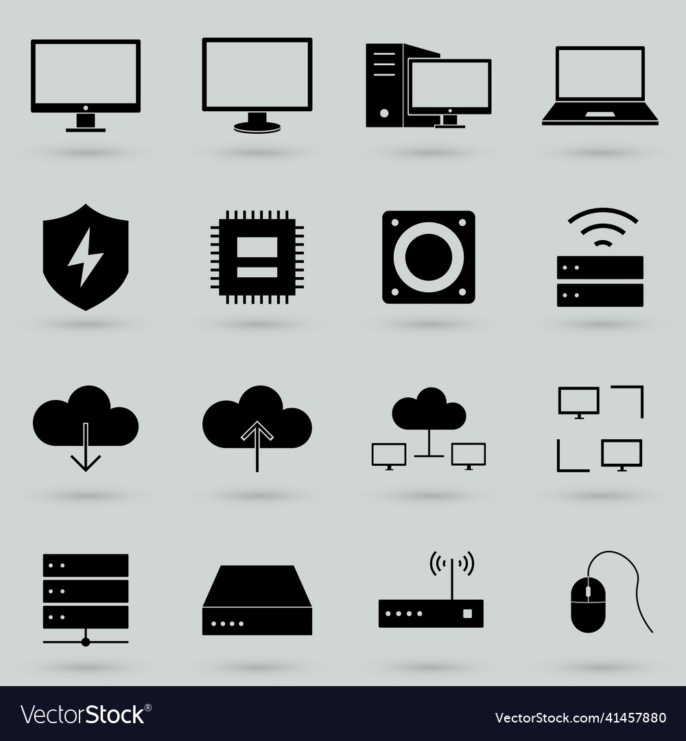 Computer Hardware Icons Set
