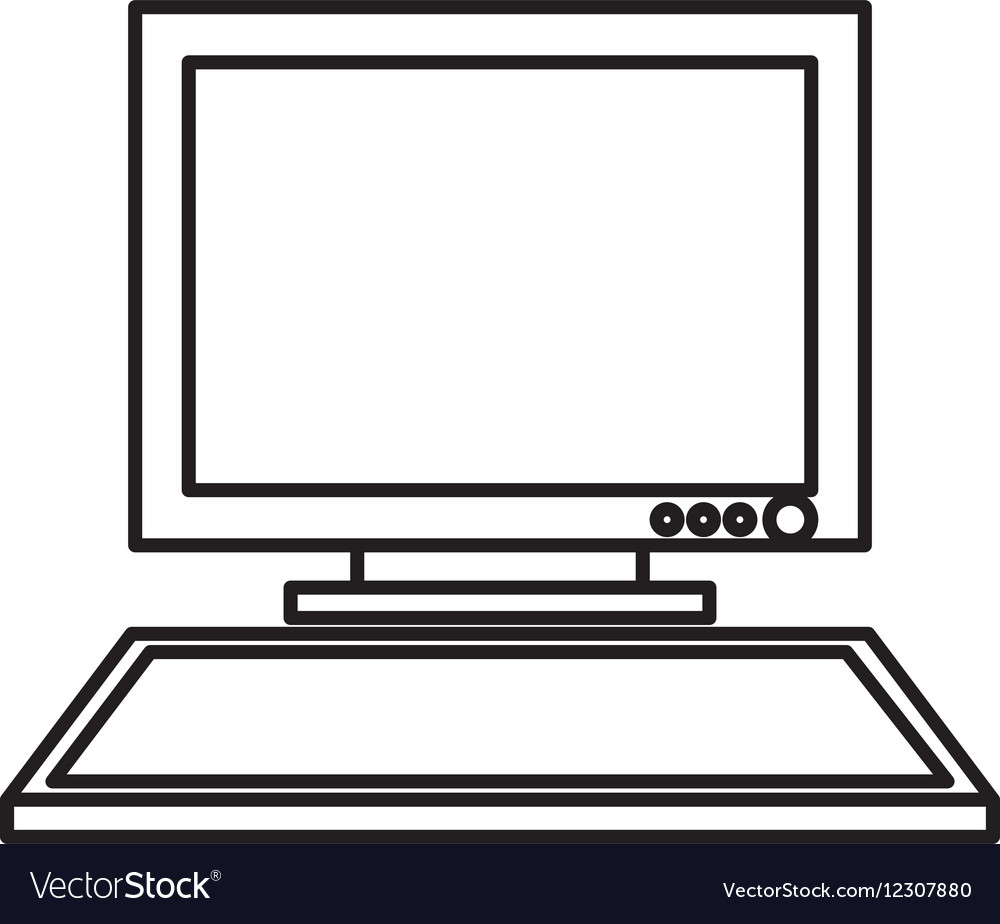 Computer monitor isolated icon