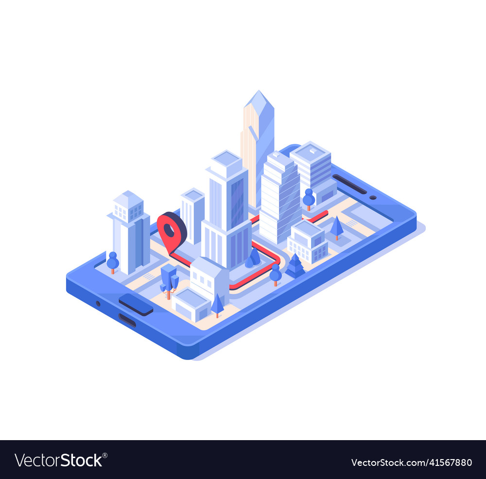 Concept of mobile navigation vector image Concept of mobile navigation