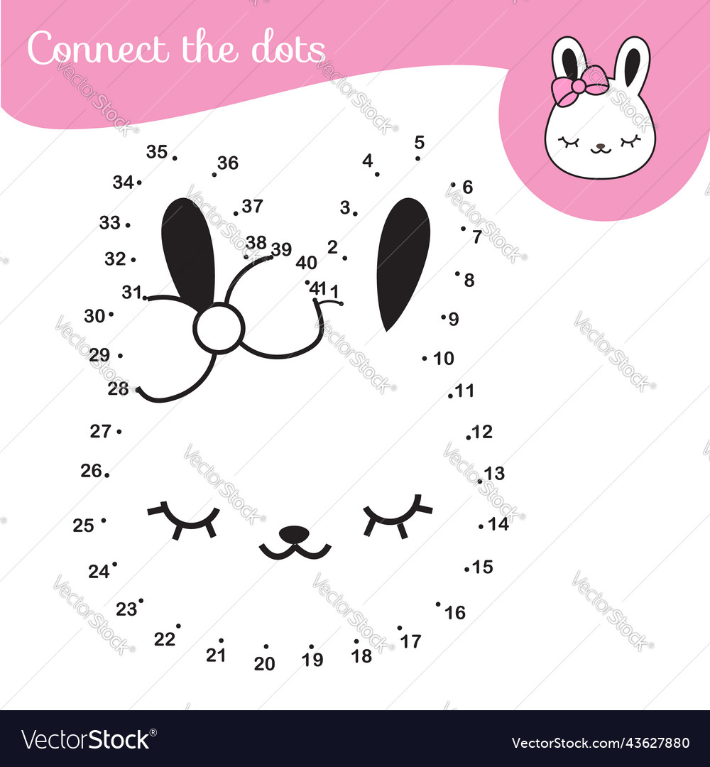 Connect the dots dot to by numbers activity vector image Connect the dots dot to by numbers activity