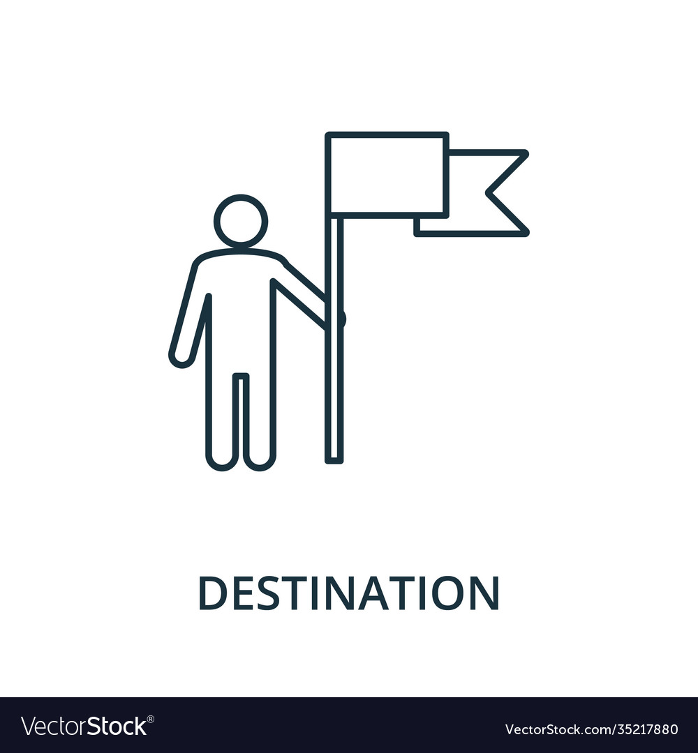 Destination icon line style element from vector image Destination icon line style element from