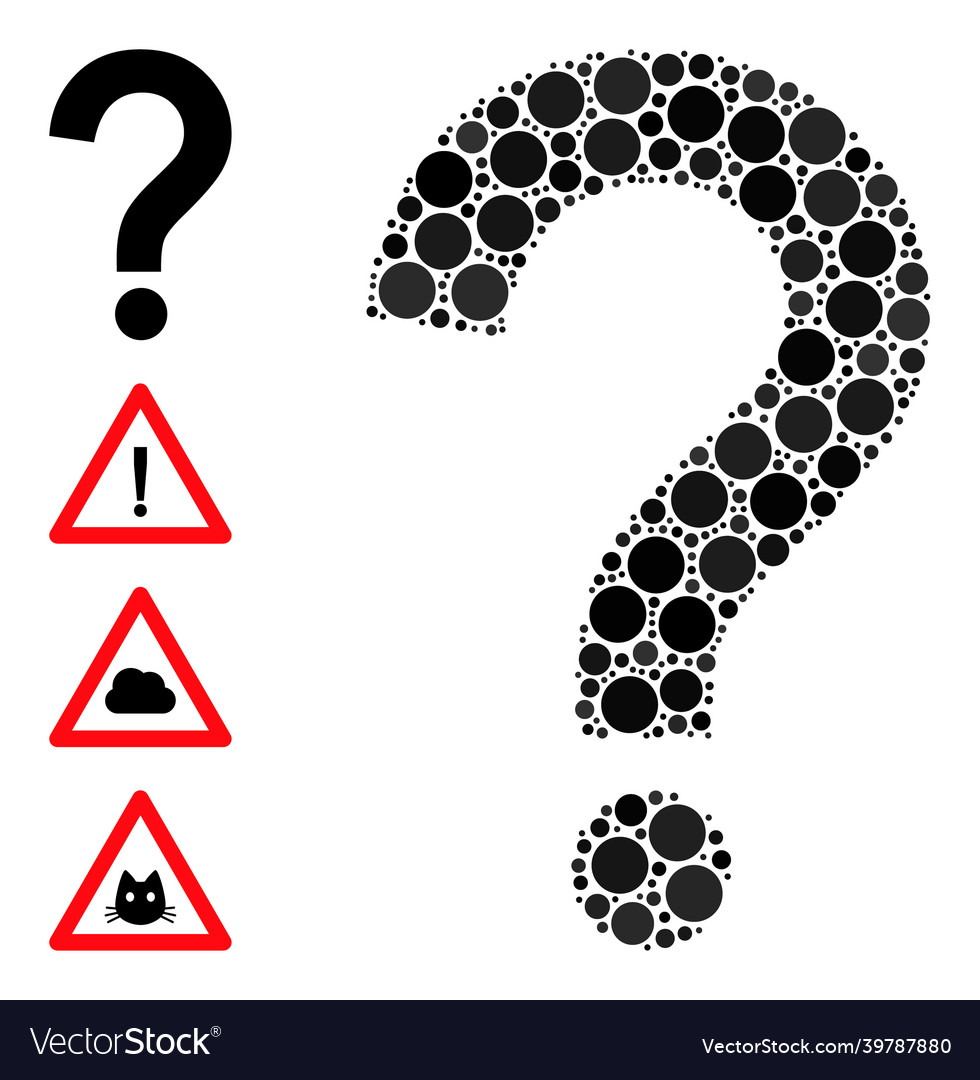 Dotted query sign composition of rounded dots