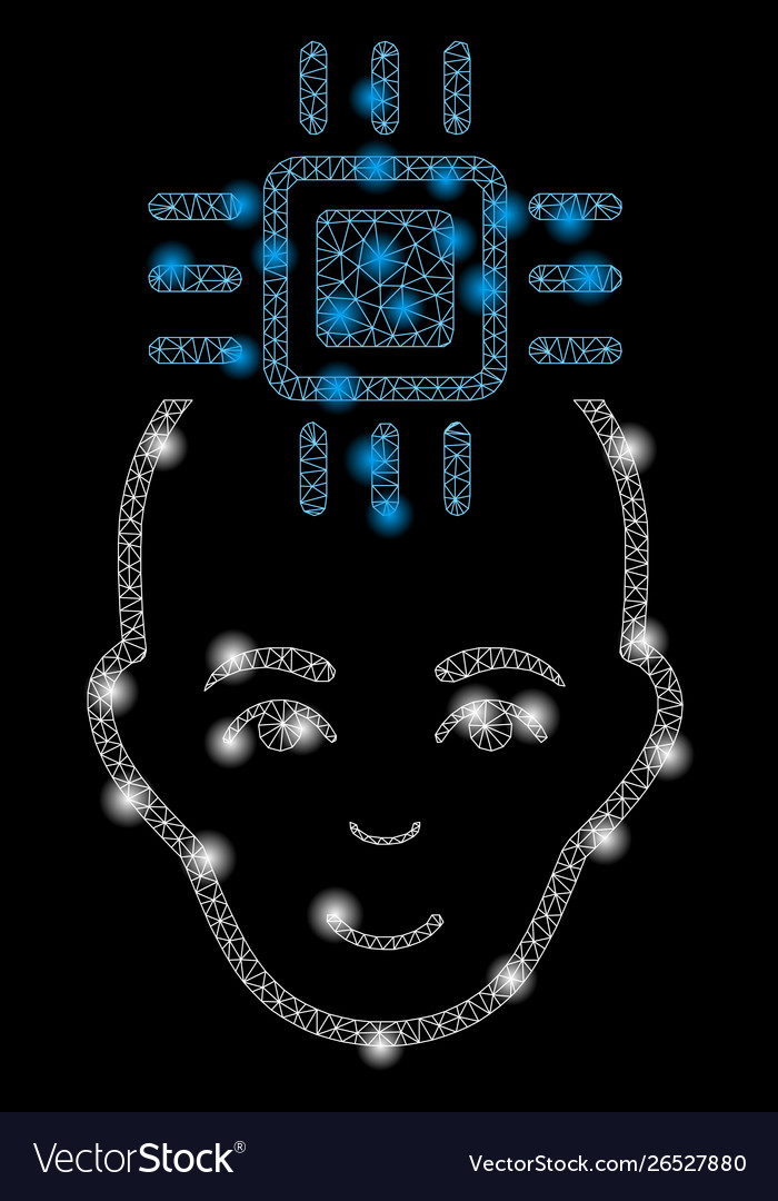 Flare mesh carcass neural computer interface vector image Flare mesh carcass neural computer interface