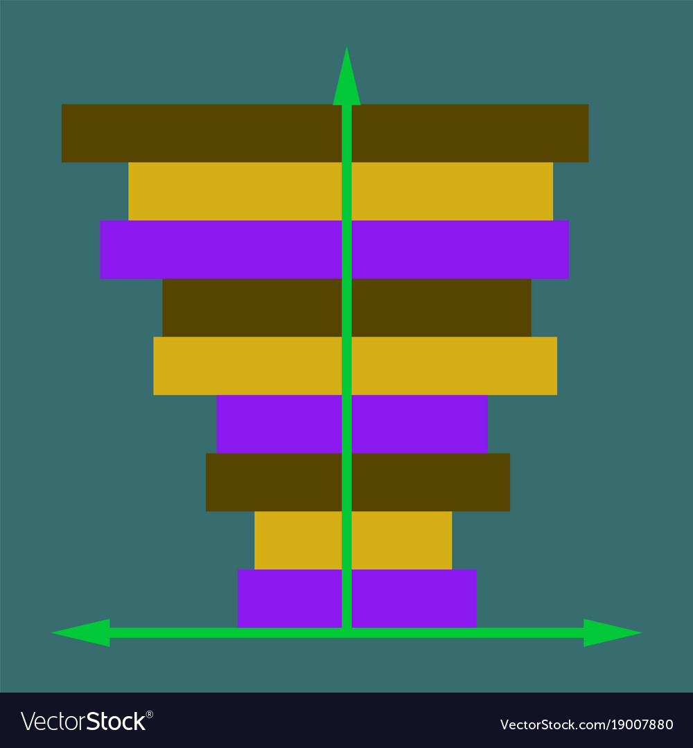 Flat icon on stylish background 3d chart