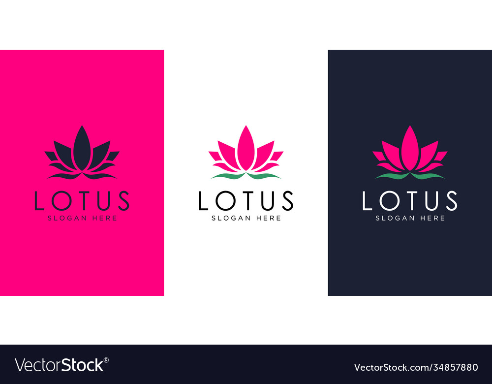 Flower lotus abstract logo design template Vector Image