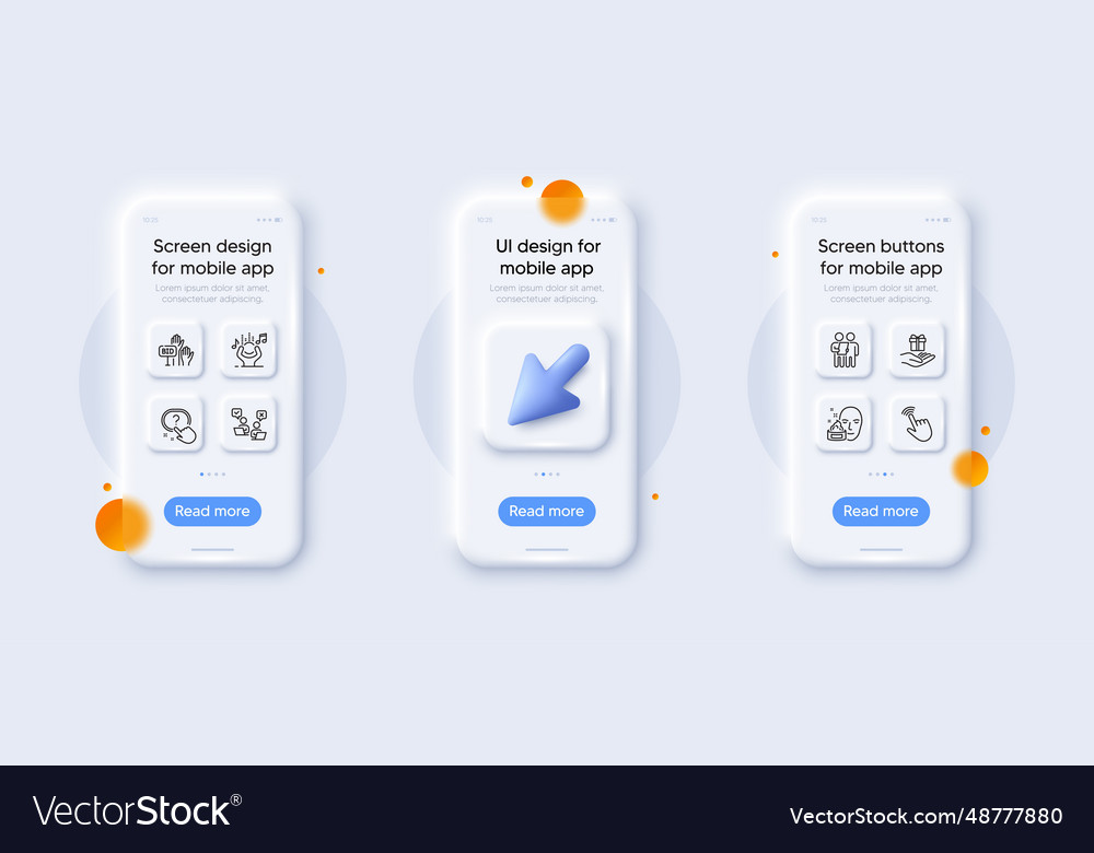 Loyalty program bid offer and cursor line icons vector image Loyalty program bid offer and cursor line icons