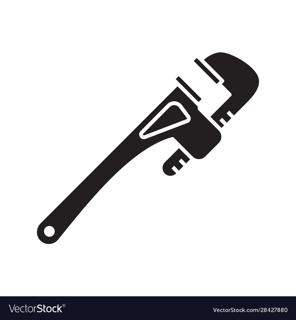 Monkey wrench glyph icon Royalty Free Vector Image