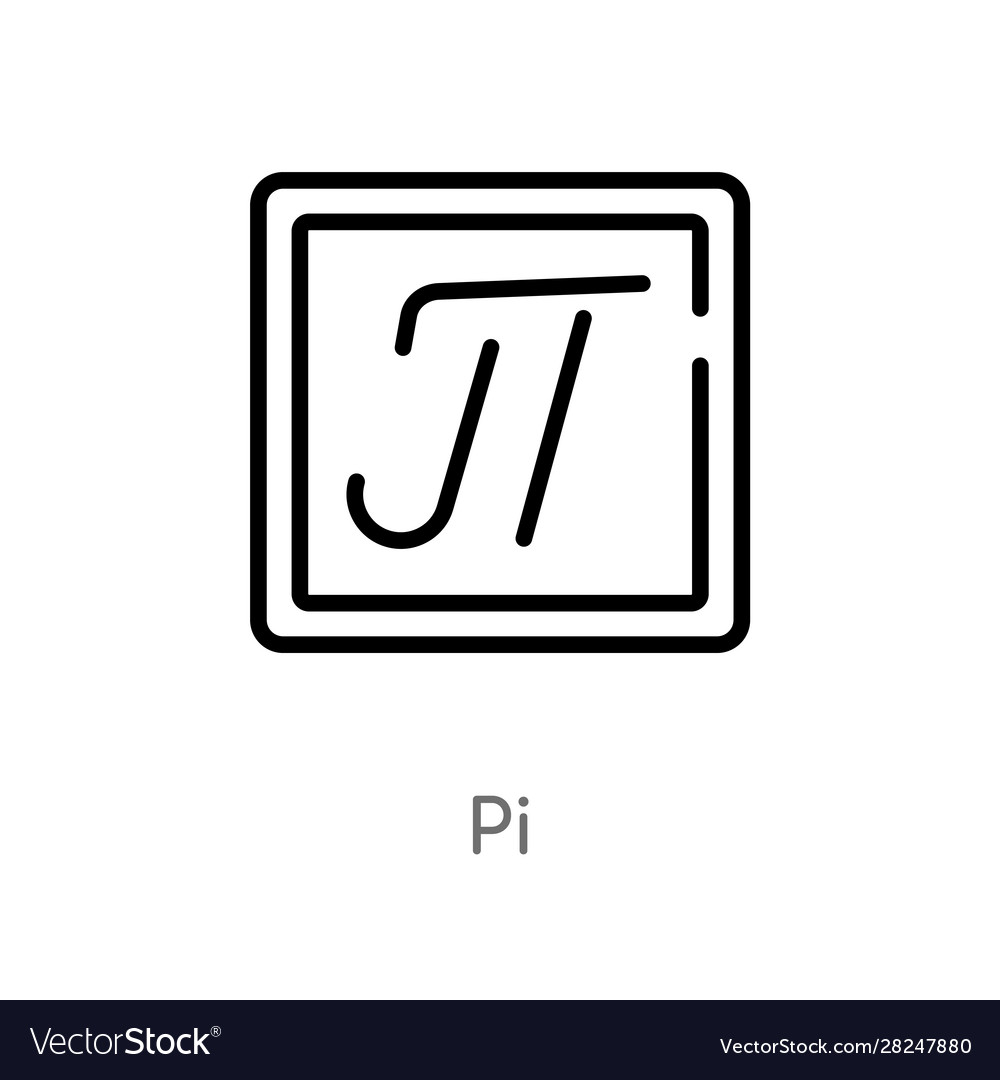 Outline pi icon isolated black simple line