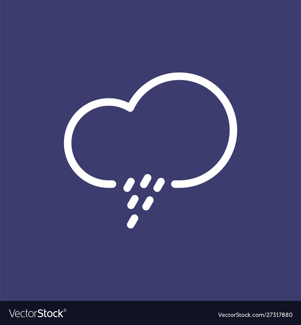 Rain cloud icon for simple flat style weather ui