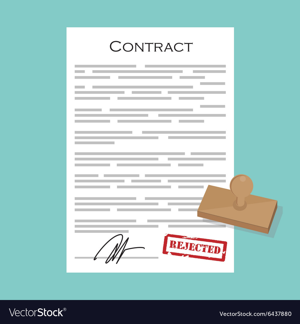 Rejected Contract with Stamp