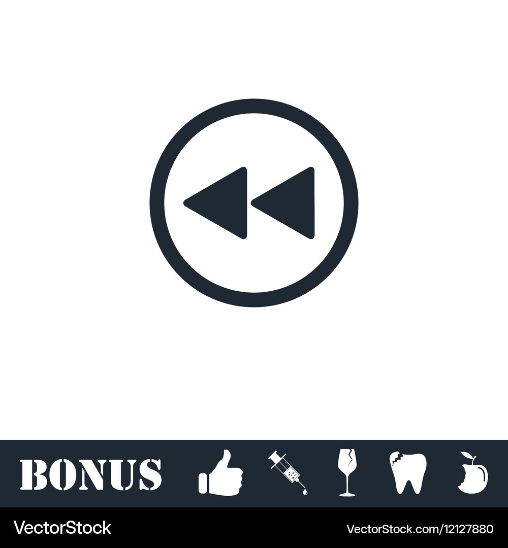 Rewind icon flat Royalty Free Vector Image - VectorStock