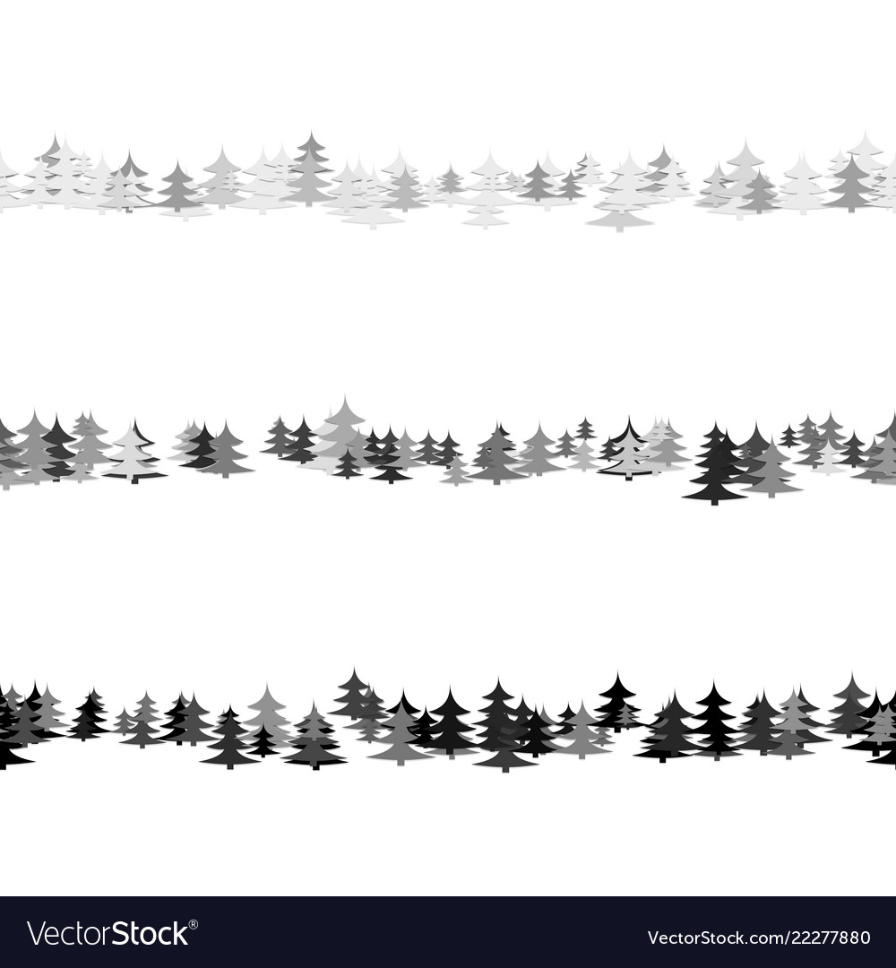 Seamless random pine tree pattern paragraph