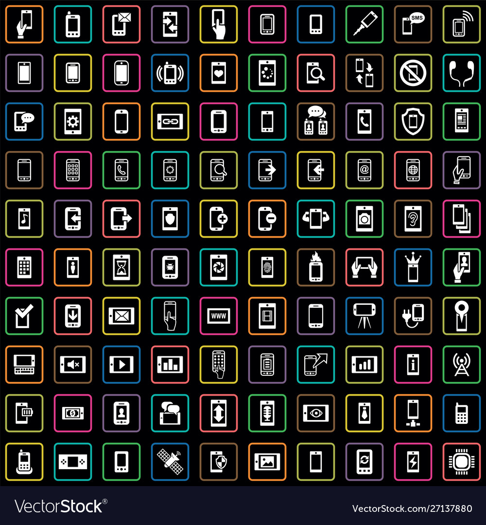 Smartphone 100 icons universal set for web and ui