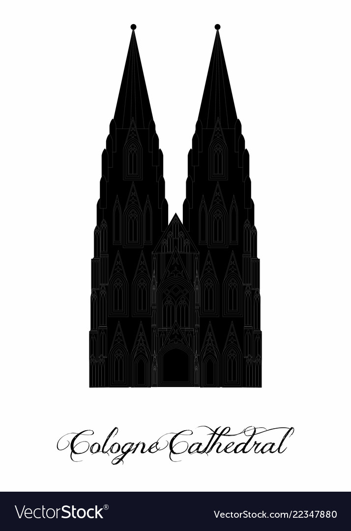 With landmark the cologne cathedral Royalty Free Vector