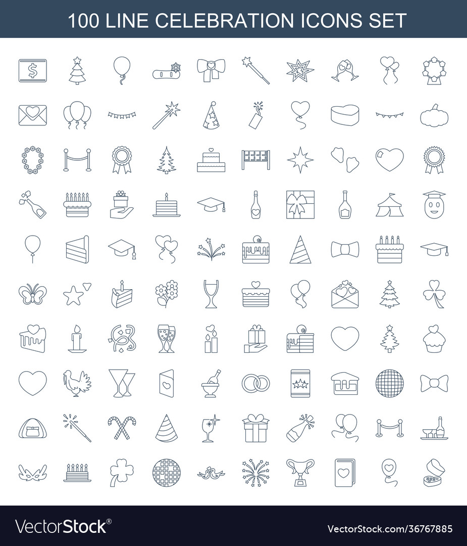 100 celebration icons