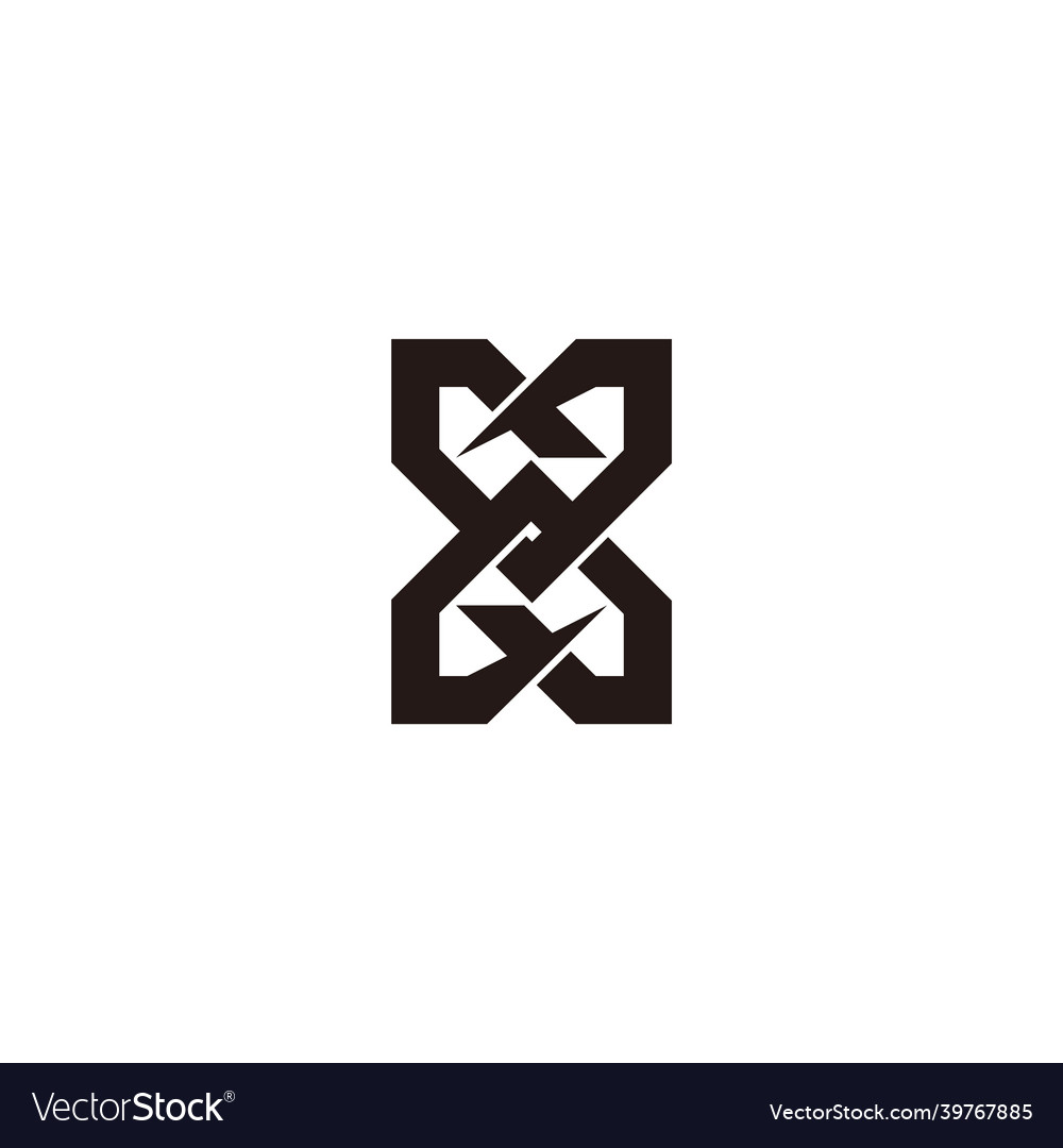 Abstract linked home shape overlapping line logo