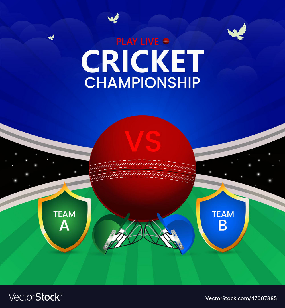 Banner design template of cricket championship Vector Image