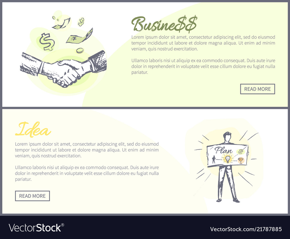 Business and idea set of web vector image Business and idea set of web