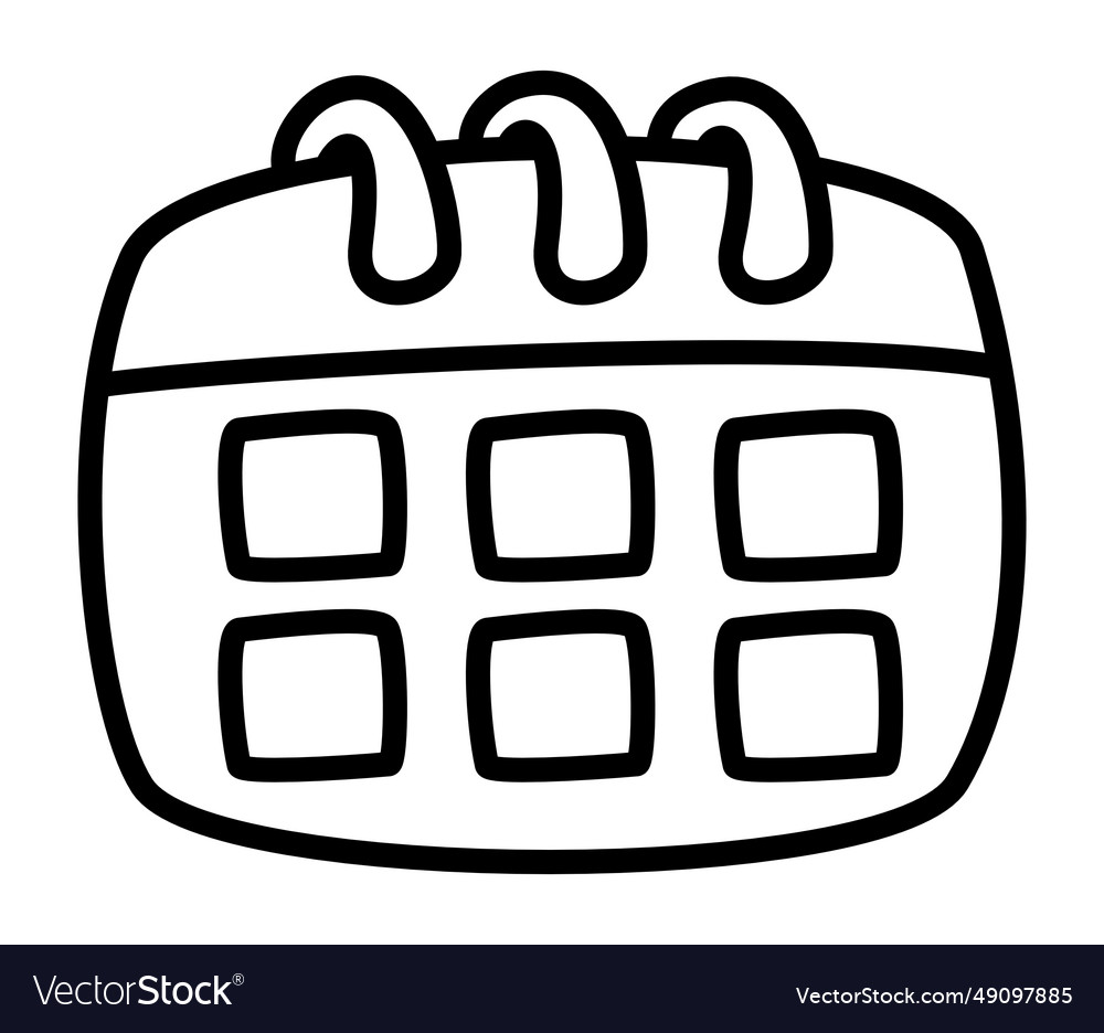 calendar-cute-monthly-schedule-flat-line-vector-image