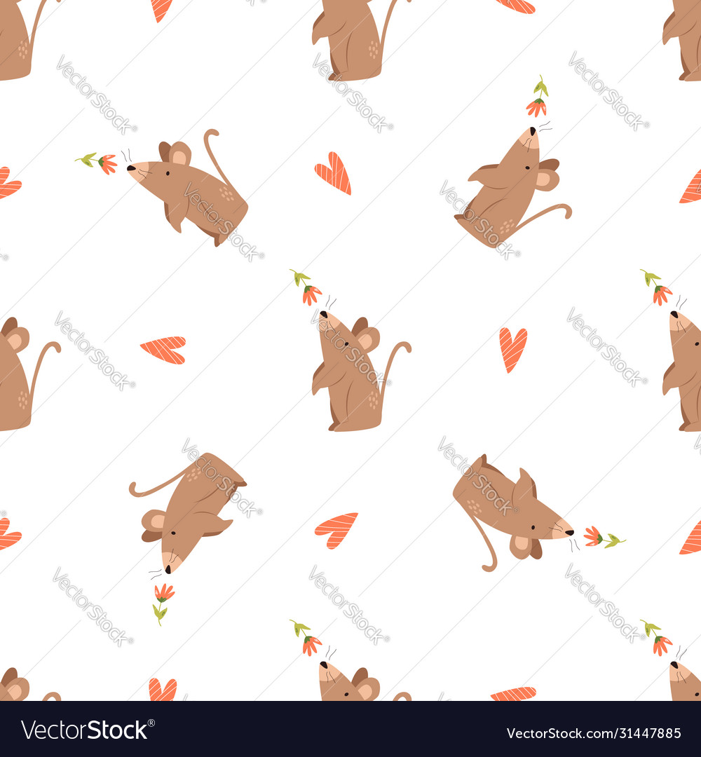 Charming Mouse & Flower Pattern