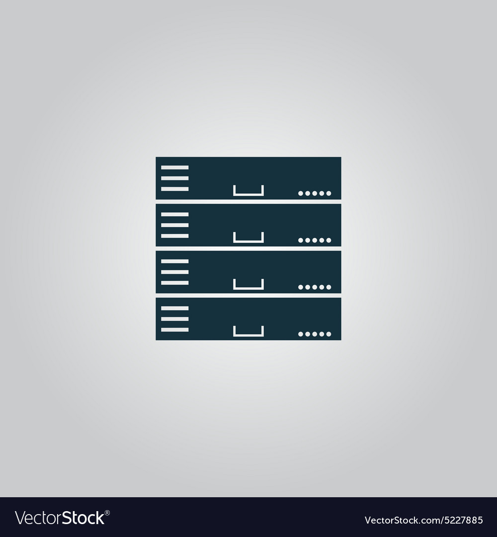 Computer server icon flat design