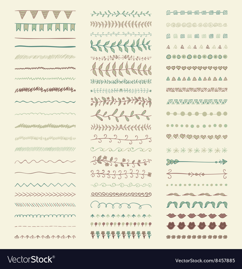 Decorative hand drawn dividers line Royalty Free Vector