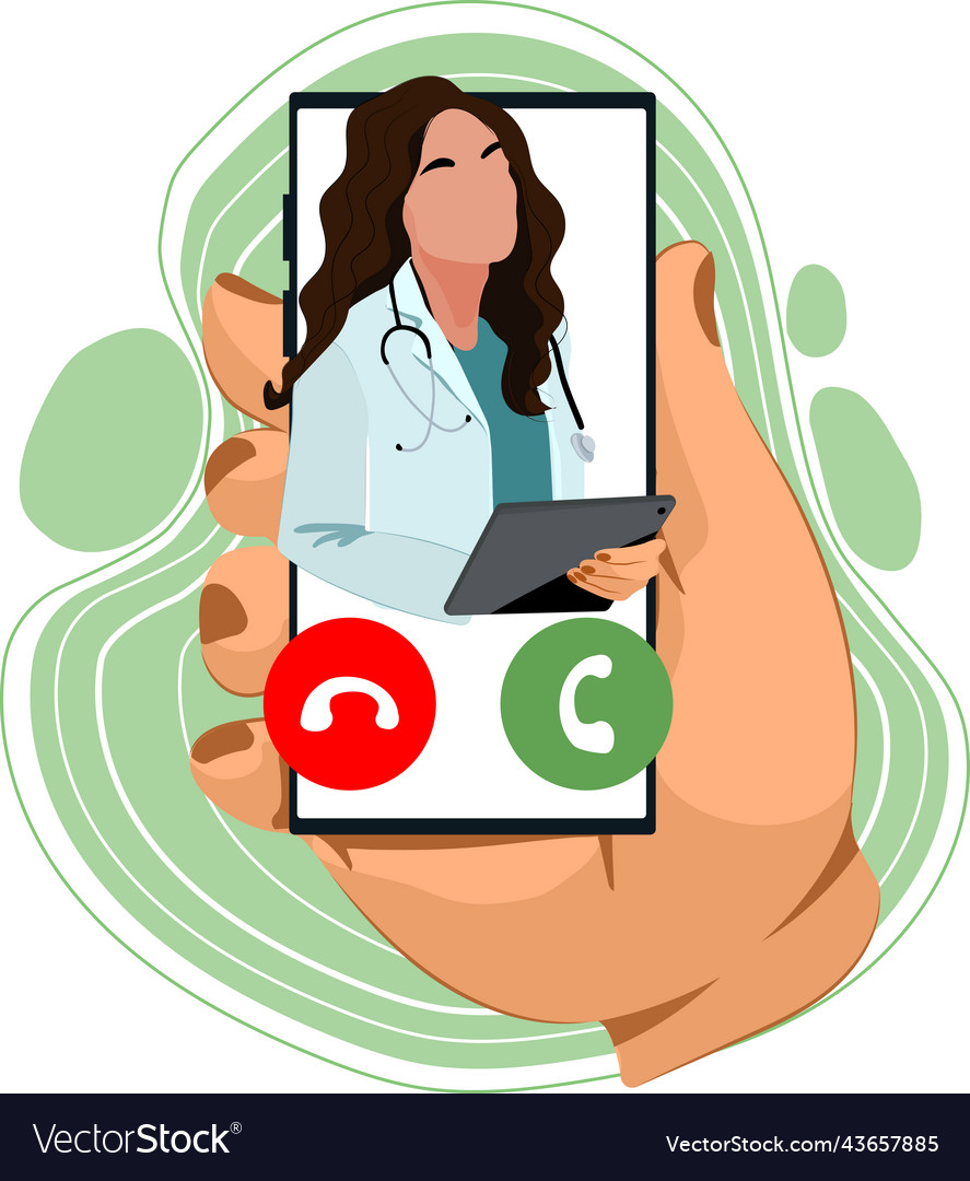 Doctor Is On The Phone Royalty Free Vector Image