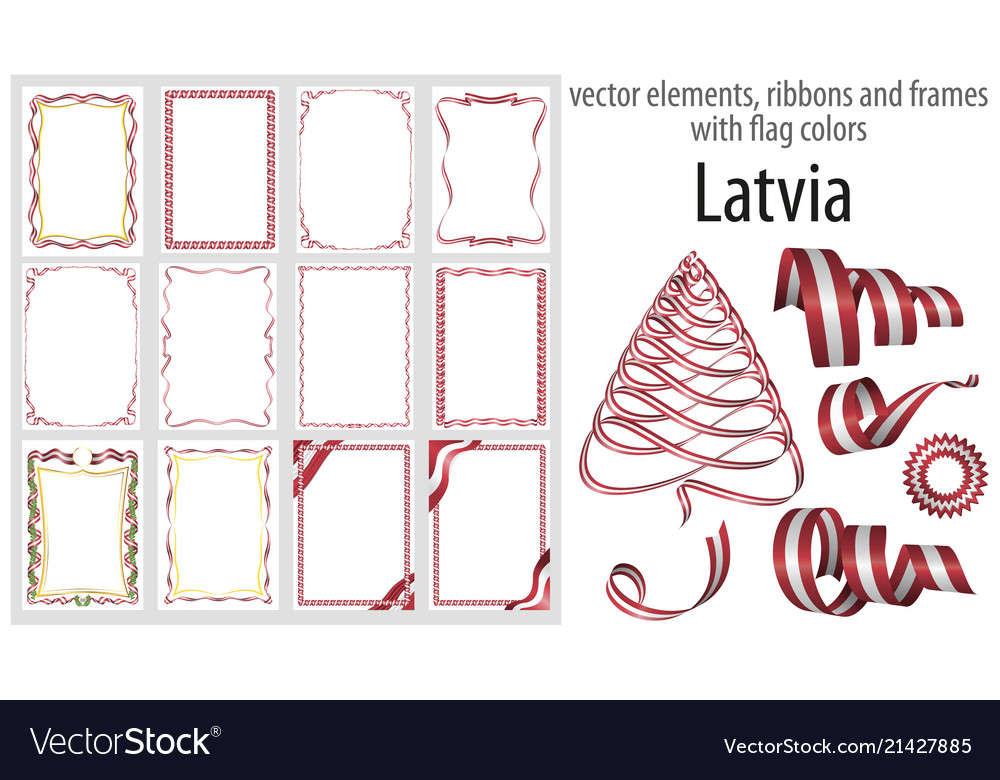 Elements ribbons and frames with flag colors Vector Image Elements ribbons and frames with flag colors