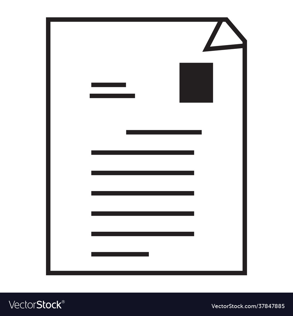 File and document paper icon on white background vector image File and document paper icon on white background