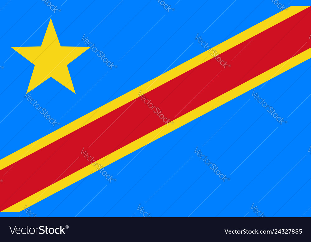 Flag of democratic republic the congo Royalty Free Vector