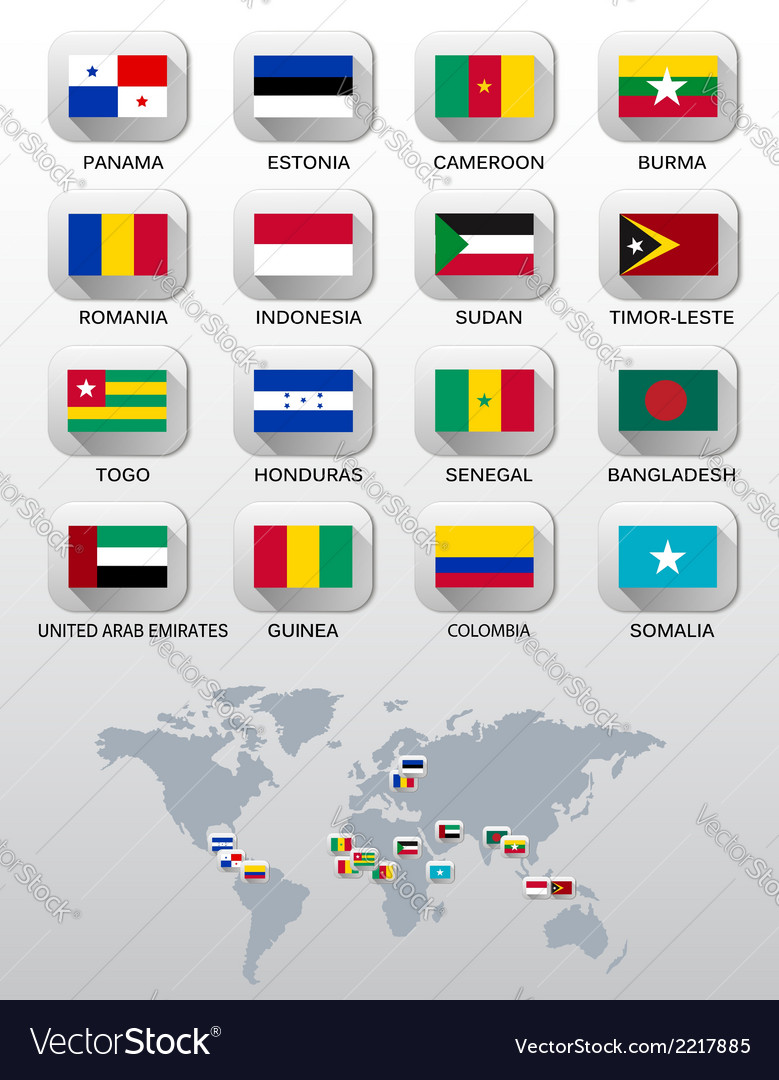 Flags of different countries Royalty Free Vector Image